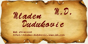 Mladen Duduković vizit kartica